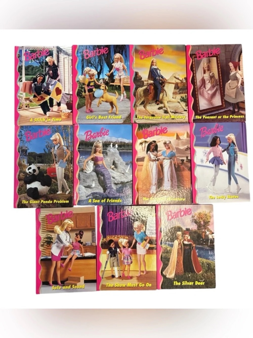 Lot of 11 Vintage 1990s Grolier Barbie and Friends Book Club Books